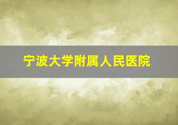 宁波大学附属人民医院