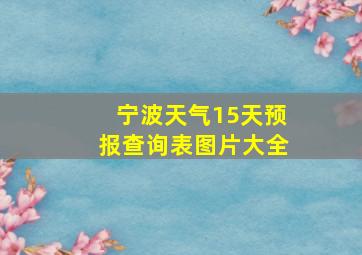 宁波天气15天预报查询表图片大全