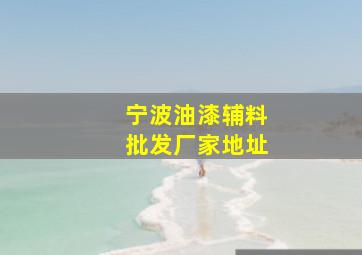 宁波油漆辅料批发厂家地址