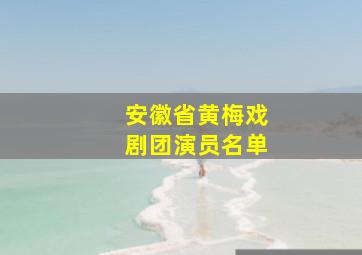 安徽省黄梅戏剧团演员名单