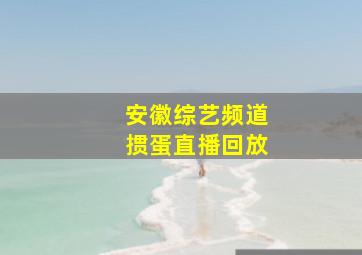 安徽综艺频道掼蛋直播回放