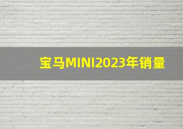 宝马MINI2023年销量