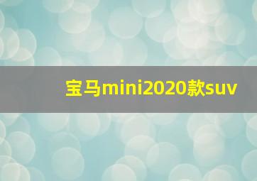 宝马mini2020款suv