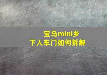 宝马mini乡下人车门如何拆解