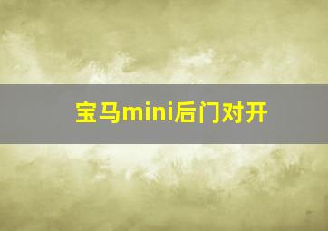 宝马mini后门对开