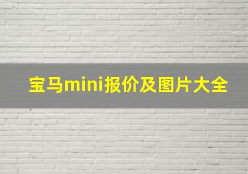 宝马mini报价及图片大全