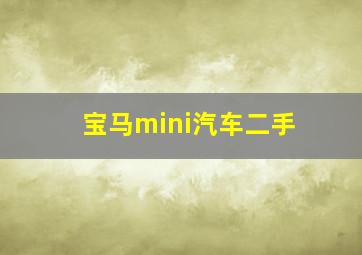 宝马mini汽车二手