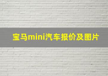 宝马mini汽车报价及图片