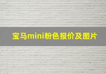 宝马mini粉色报价及图片