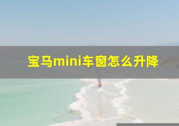 宝马mini车窗怎么升降