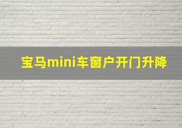 宝马mini车窗户开门升降