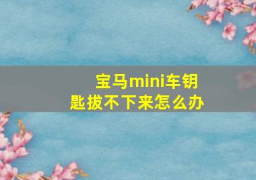 宝马mini车钥匙拔不下来怎么办