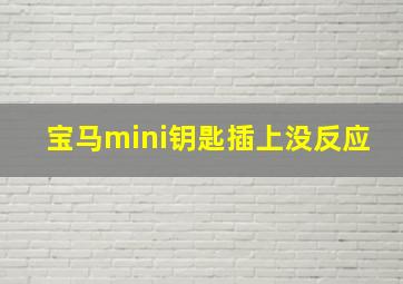 宝马mini钥匙插上没反应