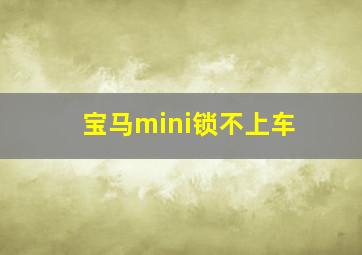 宝马mini锁不上车