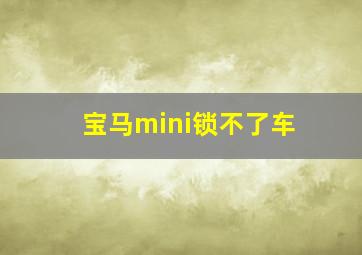 宝马mini锁不了车