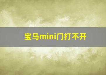 宝马mini门打不开