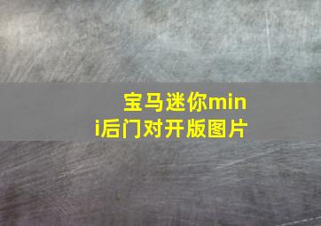 宝马迷你mini后门对开版图片