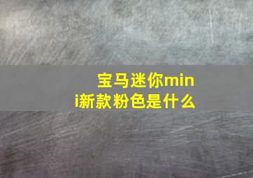 宝马迷你mini新款粉色是什么