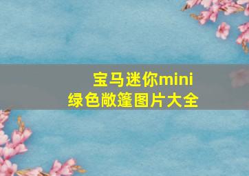 宝马迷你mini绿色敞篷图片大全