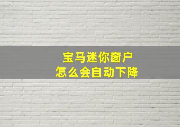 宝马迷你窗户怎么会自动下降