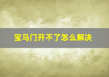 宝马门开不了怎么解决