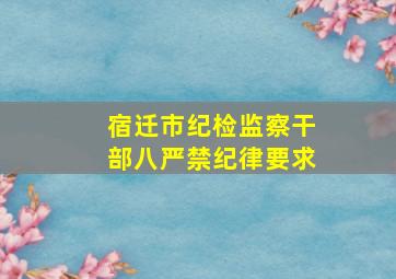 宿迁市纪检监察干部八严禁纪律要求