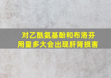 对乙酰氨基酚和布洛芬用量多大会出现肝肾损害