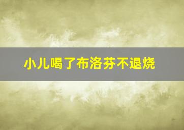 小儿喝了布洛芬不退烧