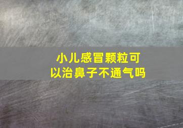 小儿感冒颗粒可以治鼻子不通气吗