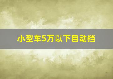 小型车5万以下自动挡