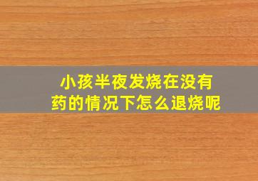 小孩半夜发烧在没有药的情况下怎么退烧呢