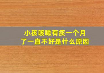 小孩咳嗽有痰一个月了一直不好是什么原因