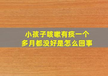 小孩子咳嗽有痰一个多月都没好是怎么回事