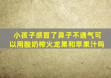 小孩子感冒了鼻子不通气可以用酸奶榨火龙果和苹果汁吗