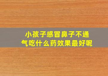 小孩子感冒鼻子不通气吃什么药效果最好呢