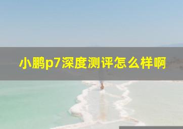 小鹏p7深度测评怎么样啊