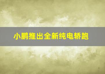 小鹏推出全新纯电轿跑