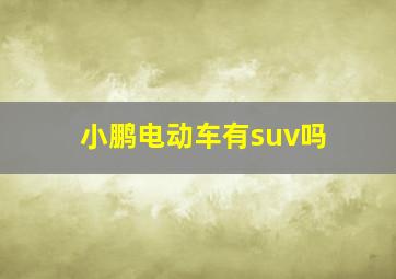 小鹏电动车有suv吗