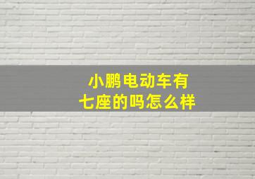 小鹏电动车有七座的吗怎么样