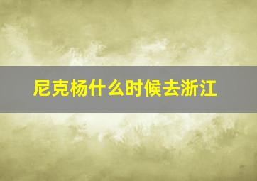 尼克杨什么时候去浙江