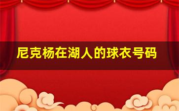 尼克杨在湖人的球衣号码