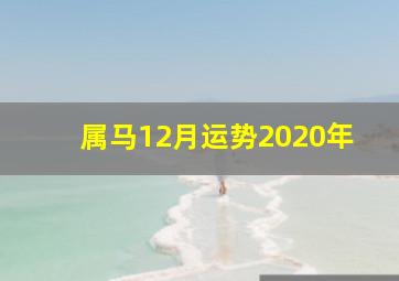 属马12月运势2020年