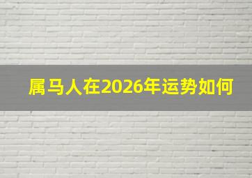 属马人在2026年运势如何