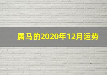 属马的2020年12月运势