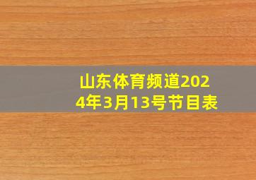 山东体育频道2024年3月13号节目表