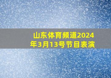 山东体育频道2024年3月13号节目表演