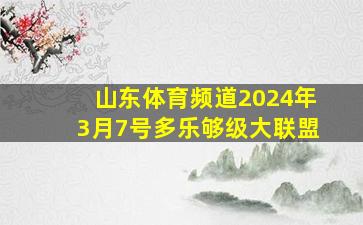 山东体育频道2024年3月7号多乐够级大联盟