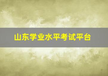 山东学业水平考试平台