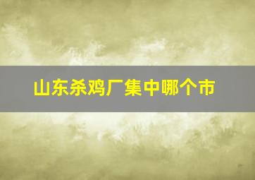 山东杀鸡厂集中哪个市