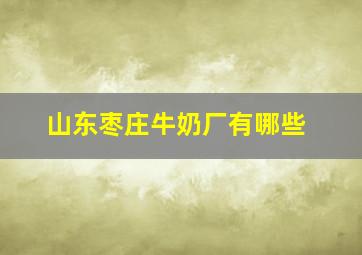 山东枣庄牛奶厂有哪些